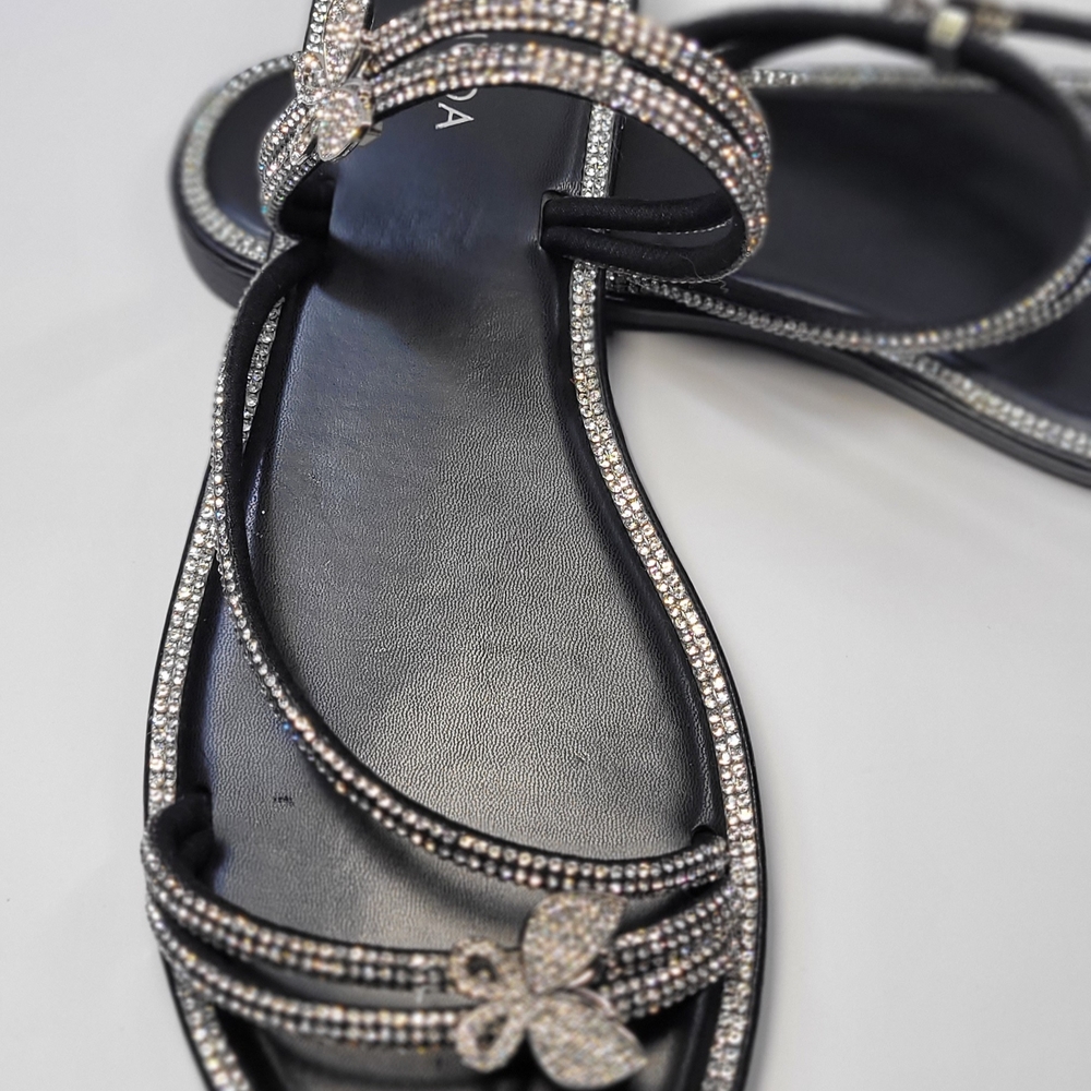 Top Moda Black Rhinestone Sandals - Picture 5 of 11